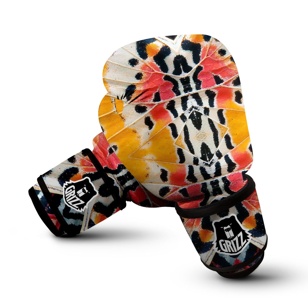 Butterfly Wings Orange Monarch Print Boxing Gloves-grizzshop