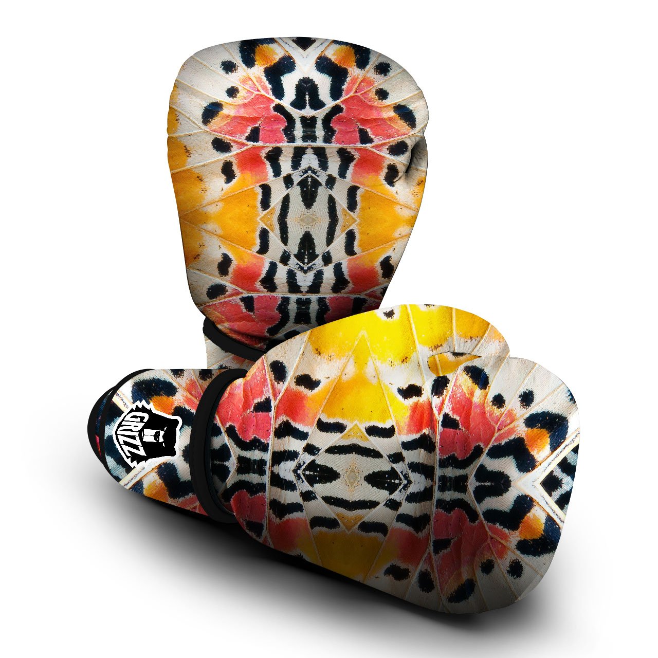 Butterfly Wings Orange Monarch Print Boxing Gloves-grizzshop