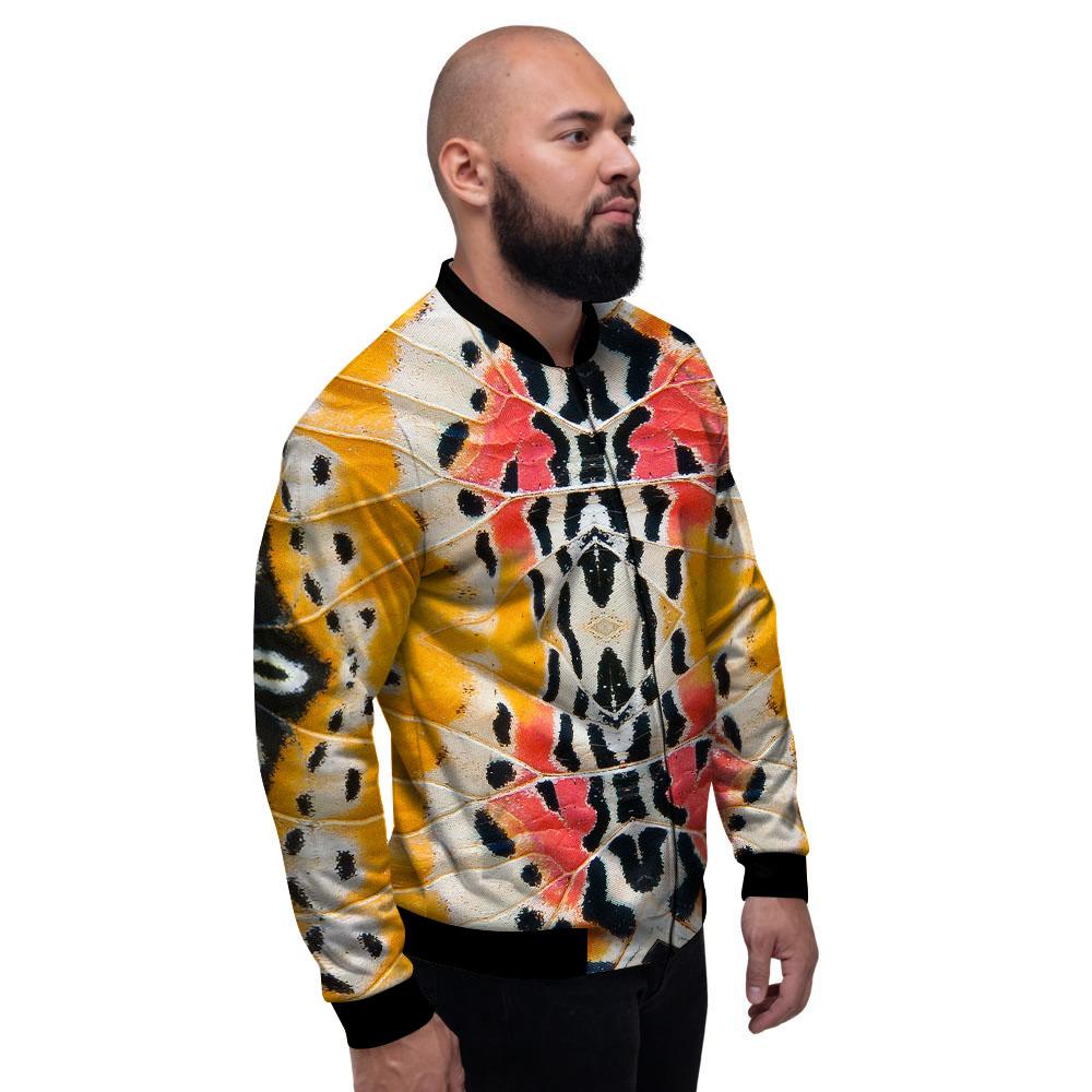 Butterfly Wings Orange Monarch Print Men's Bomber Jacket-grizzshop