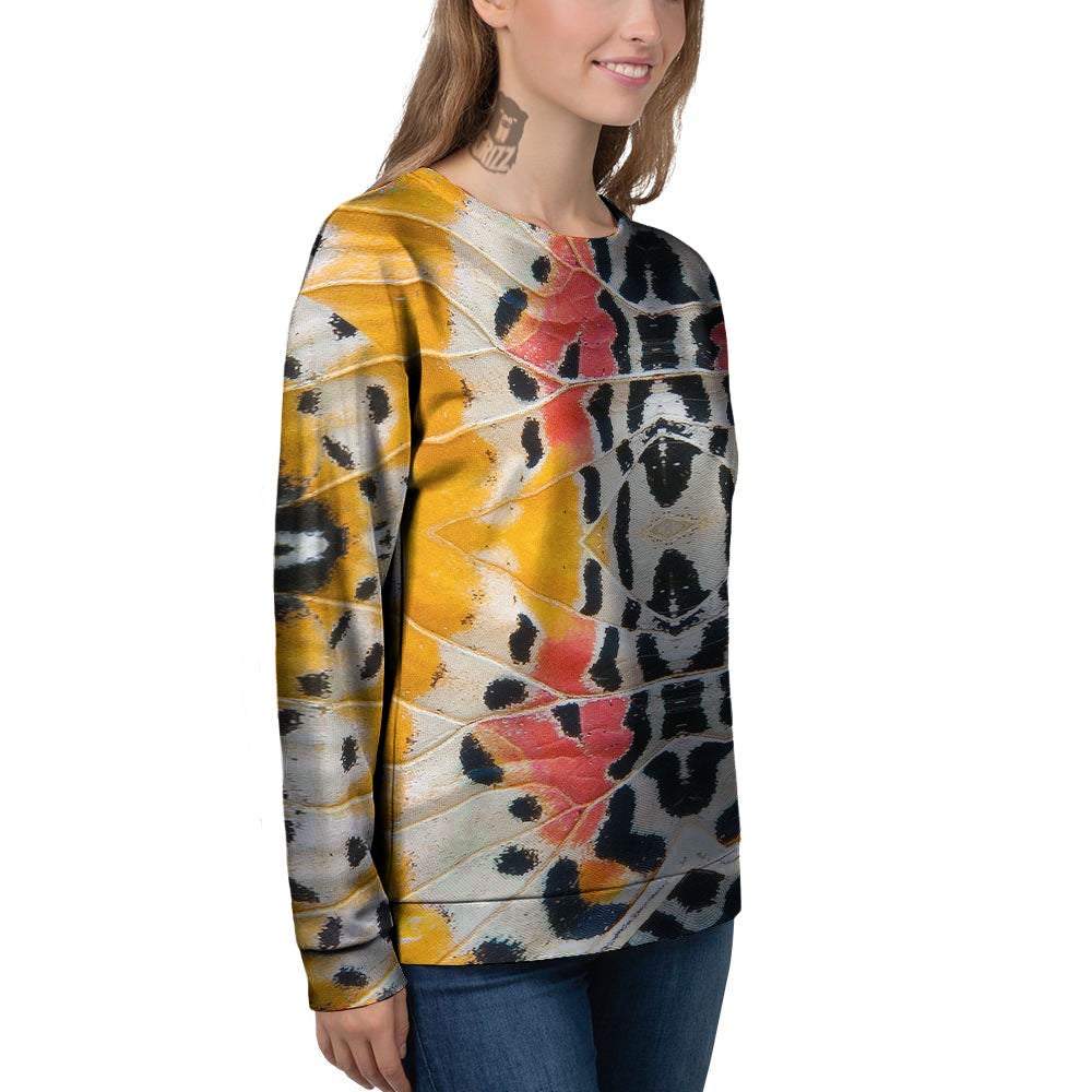 Butterfly Wings Orange Monarch Print Women's Sweatshirt-grizzshop