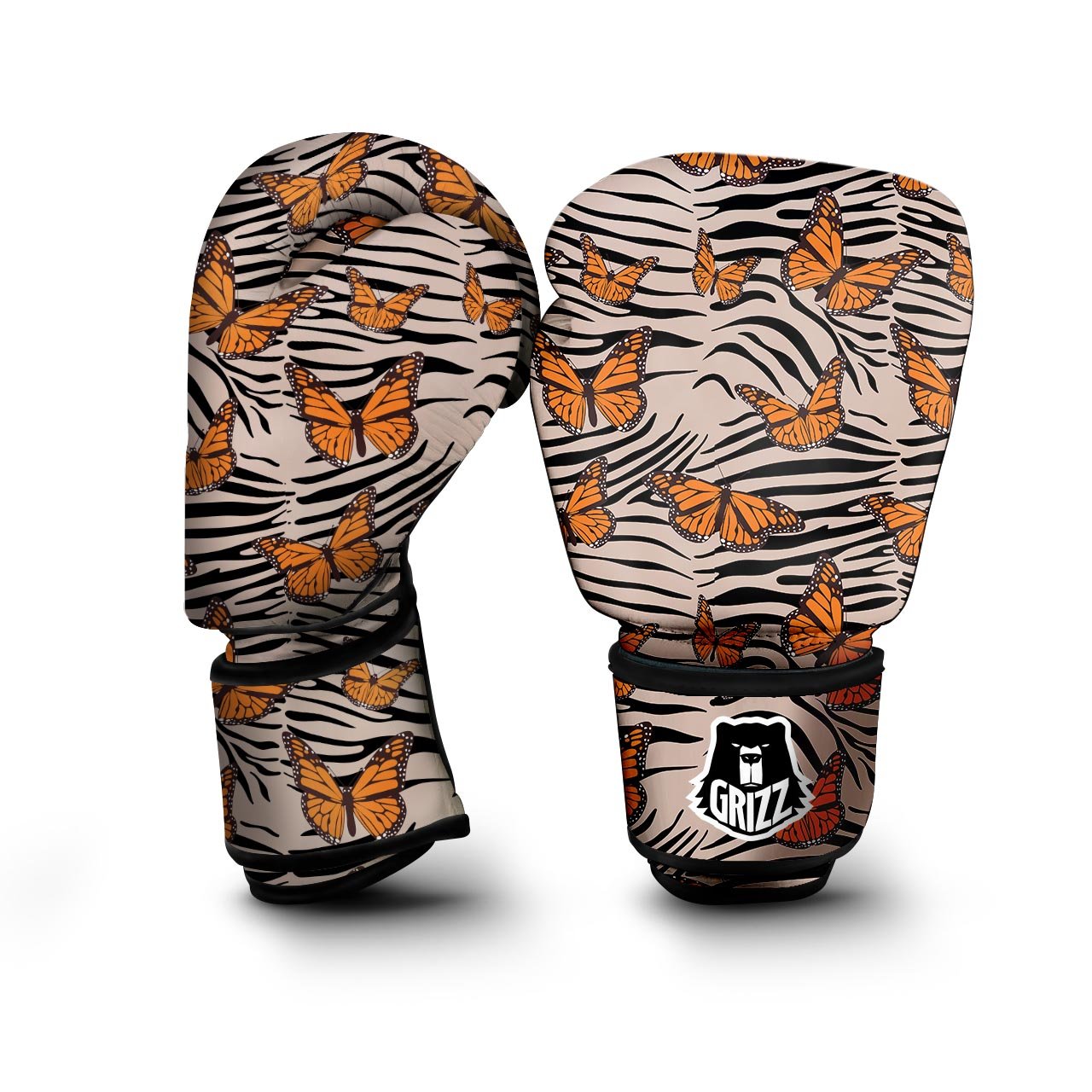 Butterfly Tiger Monarch Print Pattern Boxing Gloves-grizzshop