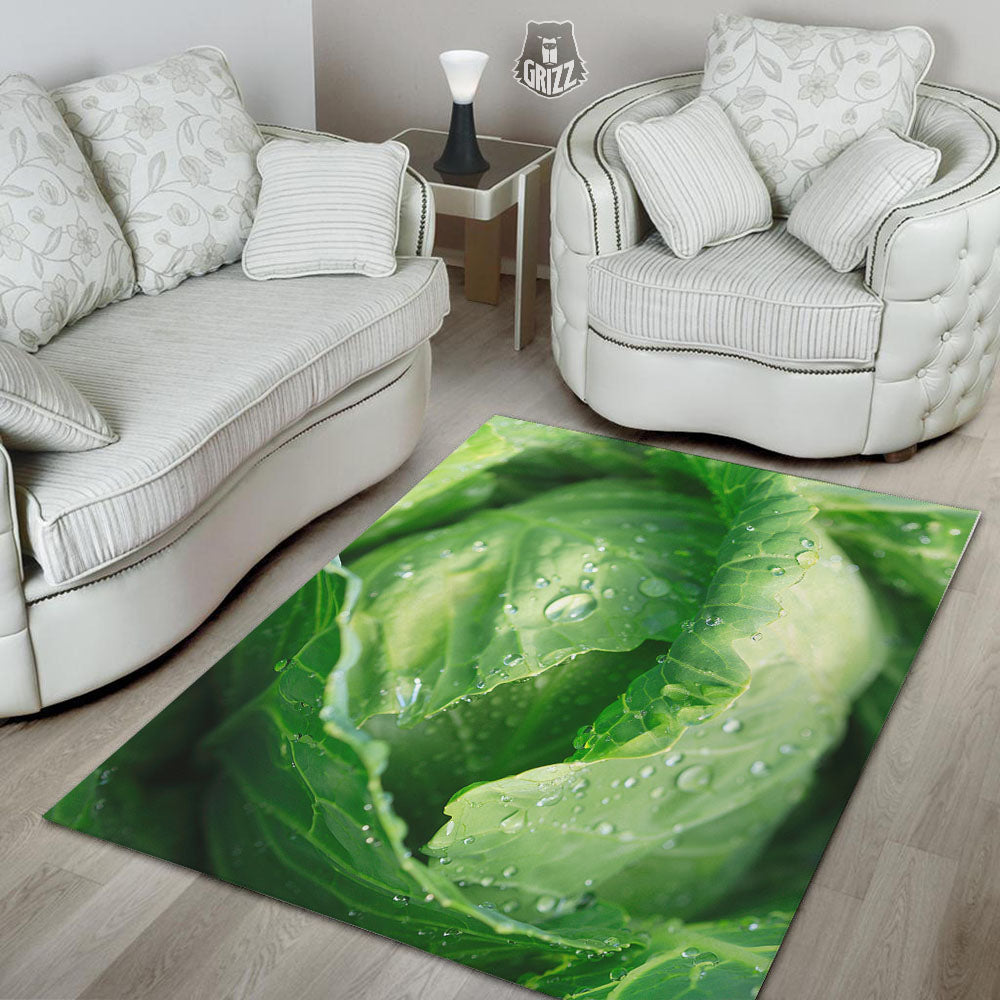 Cabbage Fresh Leaf Print Floor Mat-grizzshop