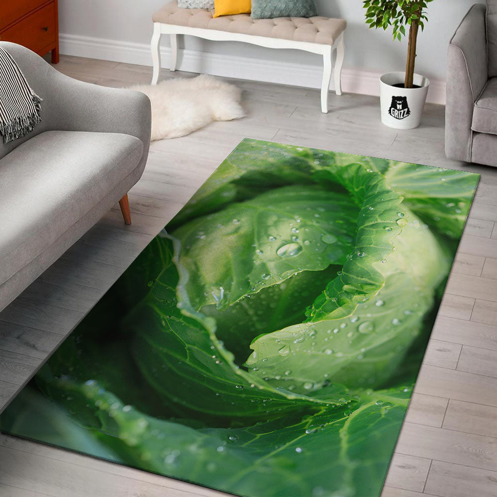 Cabbage Fresh Leaf Print Floor Mat-grizzshop