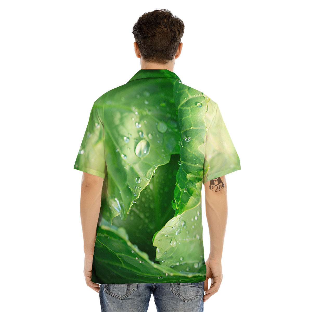 Cabbage Fresh Leaf Print Men's Hawaiian Shirt-grizzshop