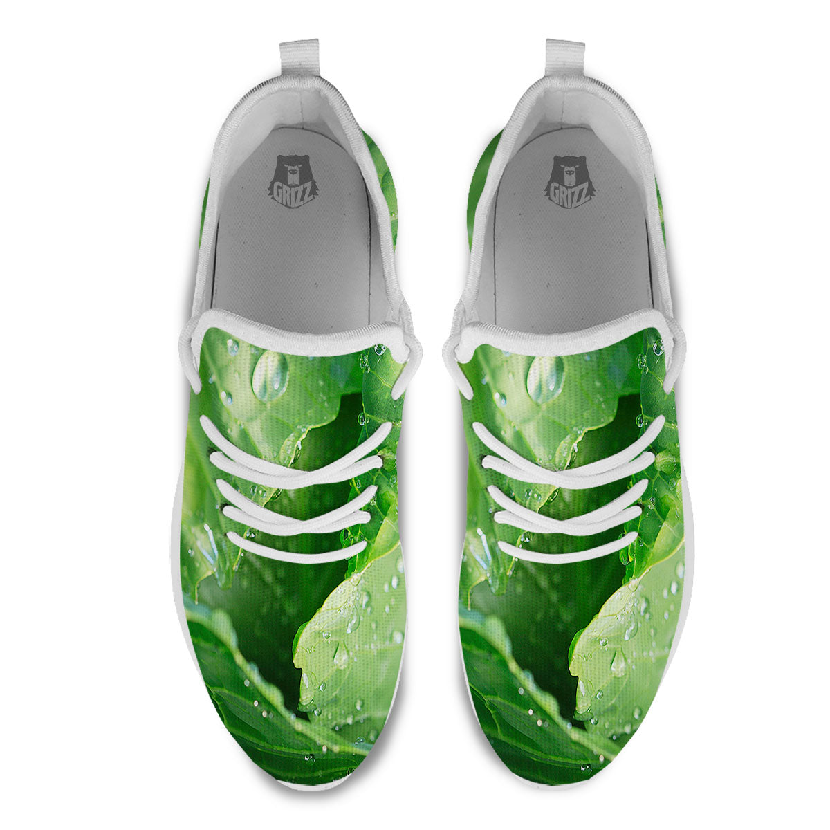 Cabbage Fresh Leaf Print White Athletic Shoes-grizzshop