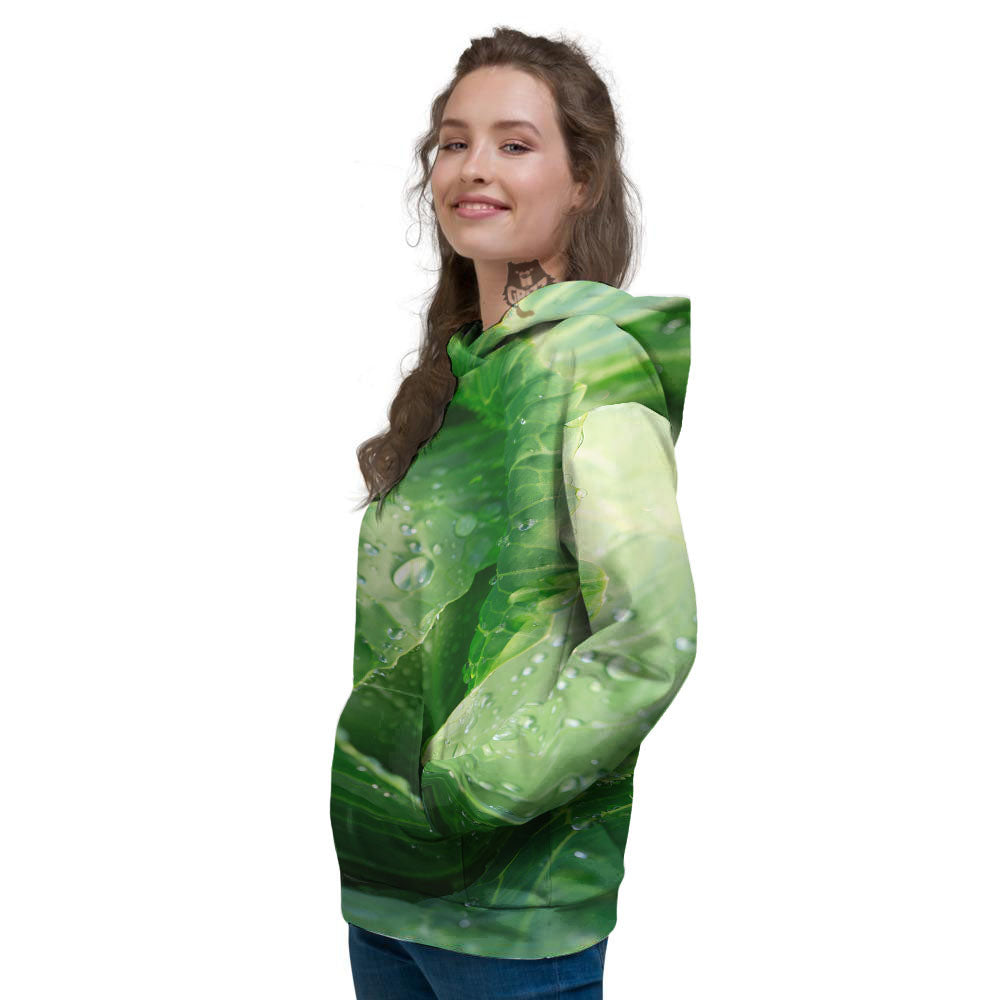 Cabbage Fresh Leaf Print Women's Hoodie-grizzshop