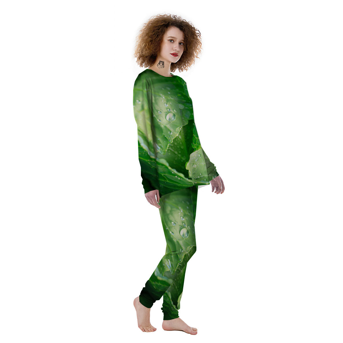 Cabbage Fresh Leaf Print Women's Pajamas-grizzshop