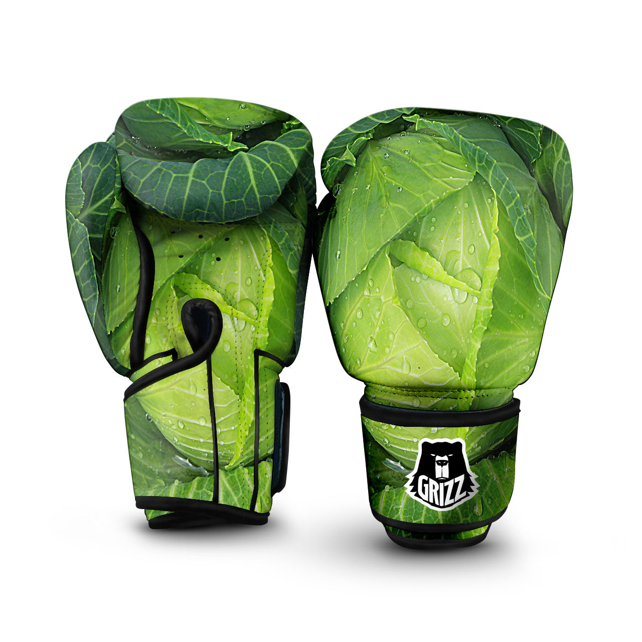 Cabbage Green Print Boxing Gloves-grizzshop