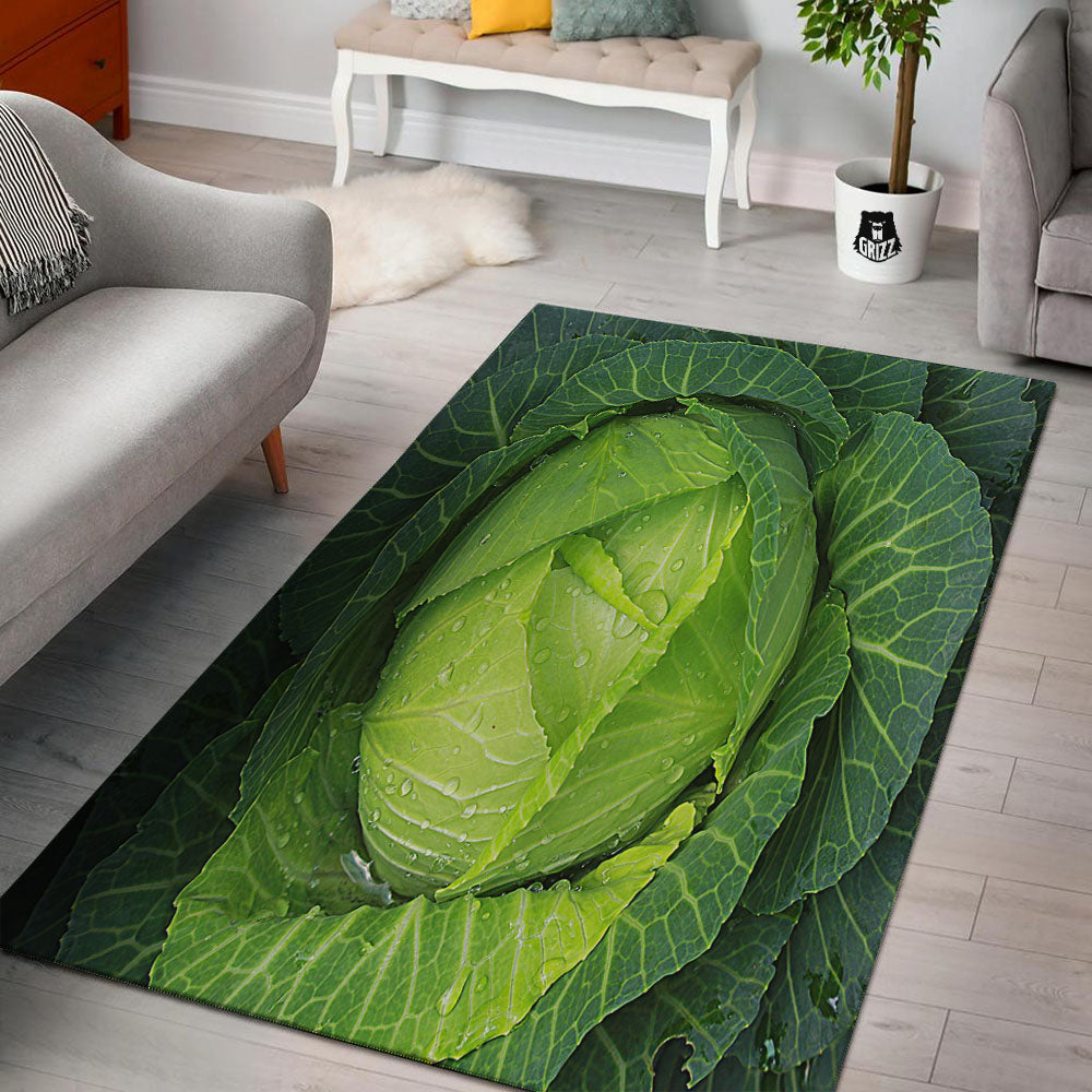 Cabbage Green Print Floor Mat-grizzshop