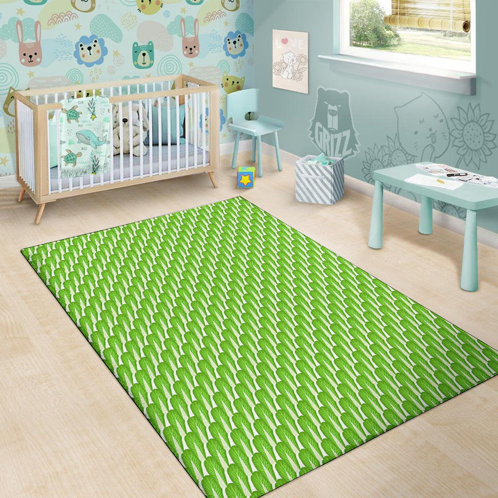 Cabbage Leaf Chinese Print Floor Mat-grizzshop