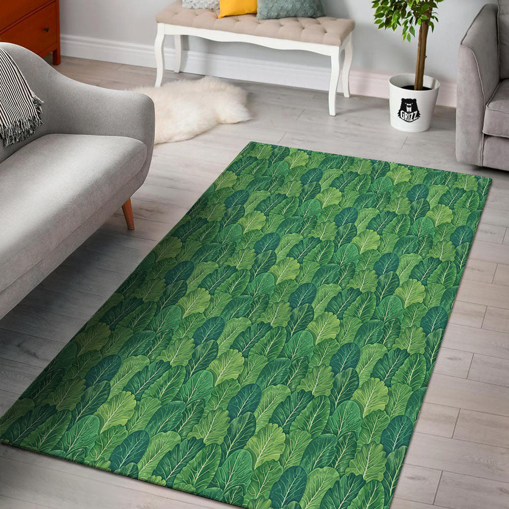Cabbage Leaf Green Print Floor Mat-grizzshop