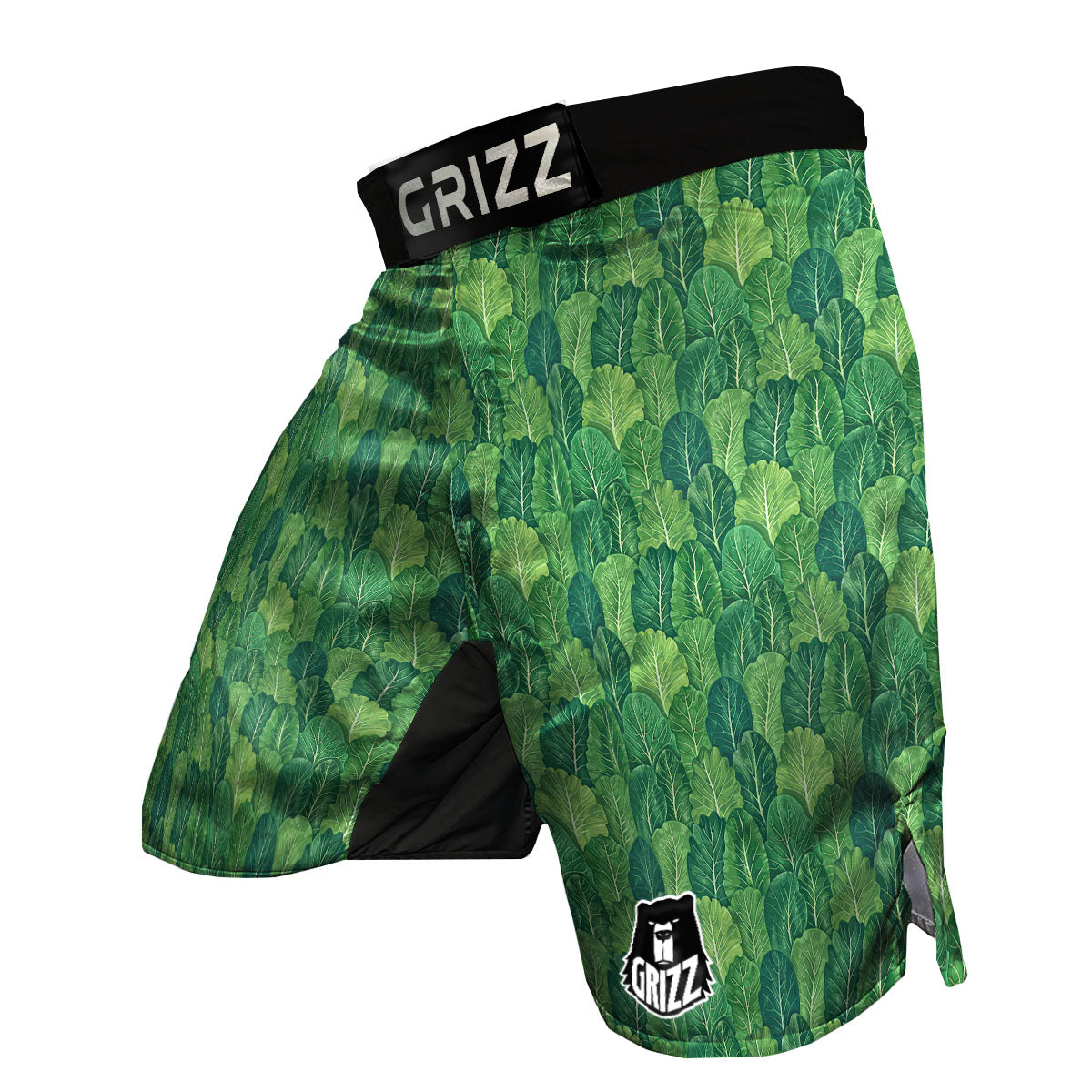 Cabbage Leaf Green Print MMA Shorts-grizzshop