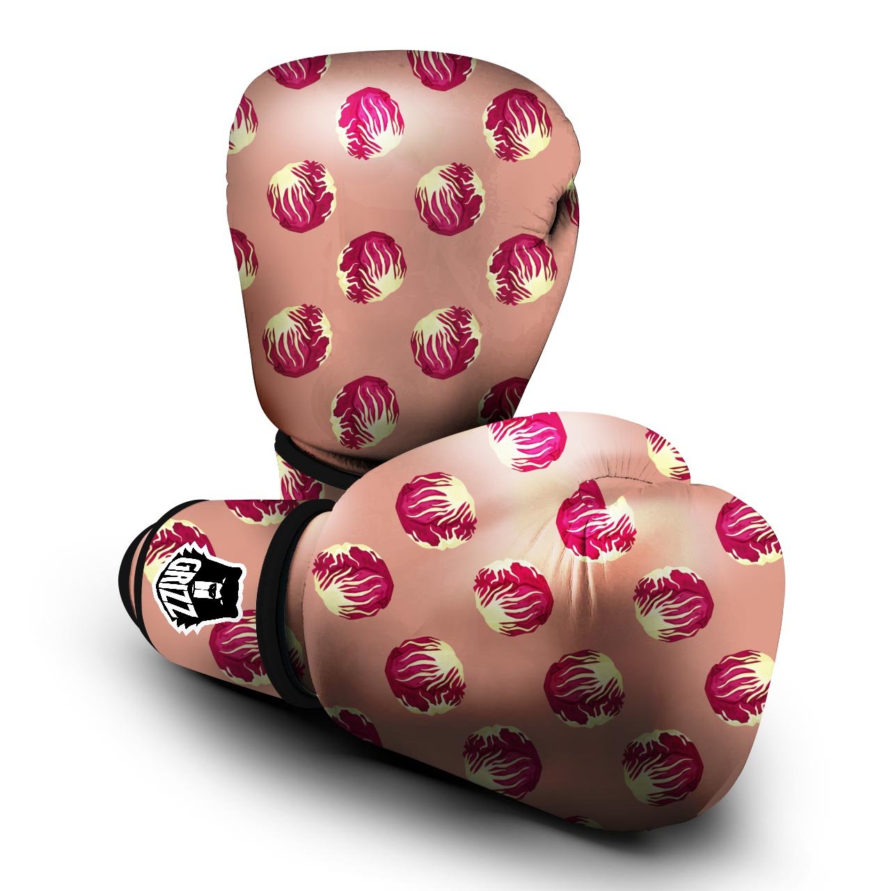 Cabbage Red Print Pattern Boxing Gloves-grizzshop
