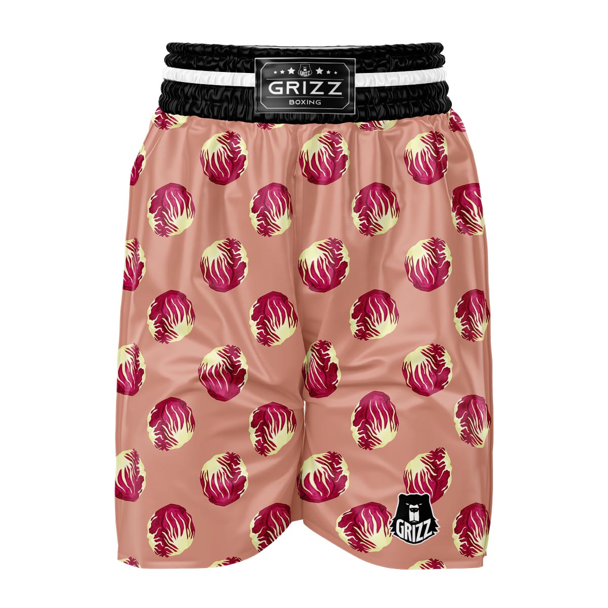 Cabbage Red Print Pattern Boxing Shorts-grizzshop