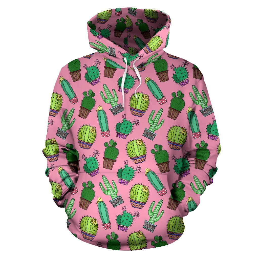 Cactus Pink Pattern Print Women Men Pullover Hoodie-grizzshop