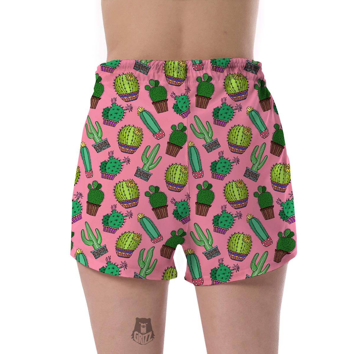 Cactus Pink Pattern Print Women's Shorts-grizzshop