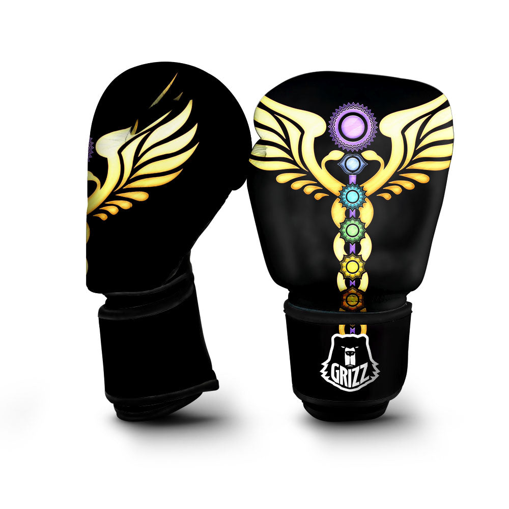Caduceus 7 Chakras Print Boxing Gloves-grizzshop