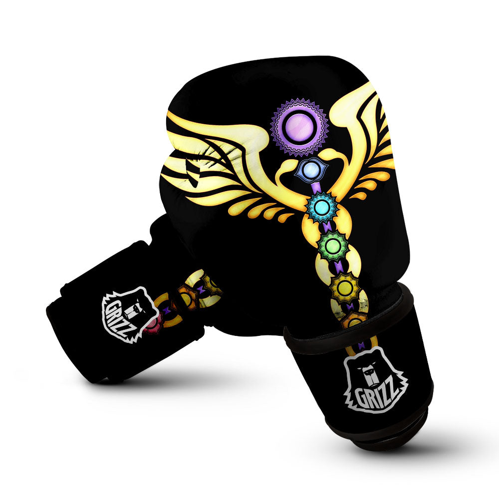 Caduceus 7 Chakras Print Boxing Gloves-grizzshop