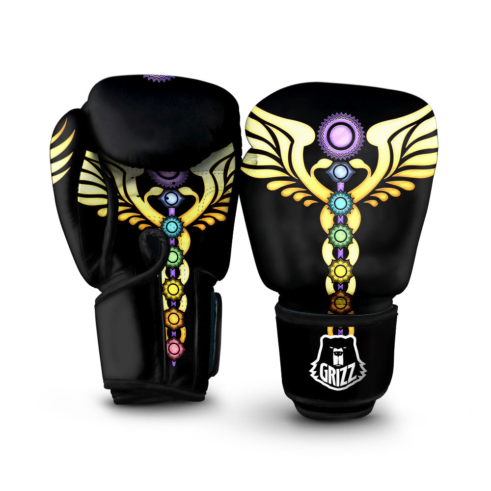 Caduceus 7 Chakras Print Boxing Gloves-grizzshop