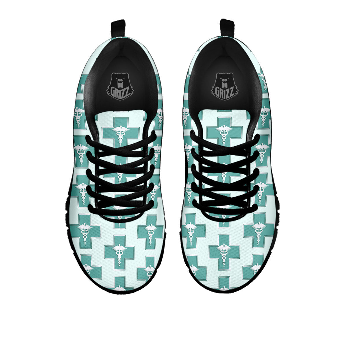 Caduceus Print Pattern Black Sneaker-grizzshop