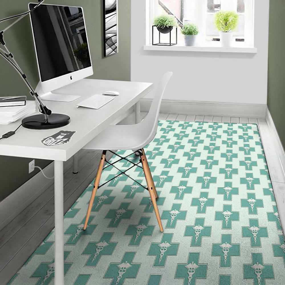 Caduceus Print Pattern Floor Mat-grizzshop