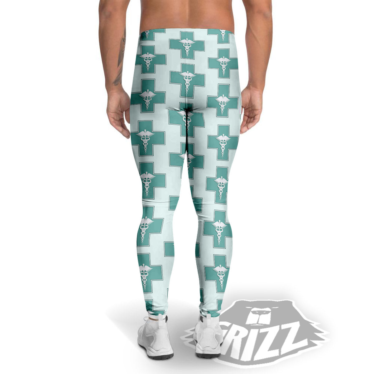 Caduceus Print Pattern Men's Leggings-grizzshop