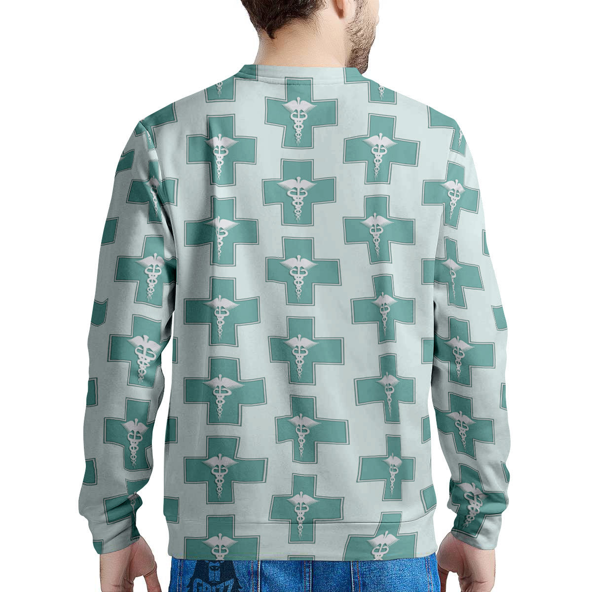 Caduceus Print Pattern Men's Sweatshirt-grizzshop
