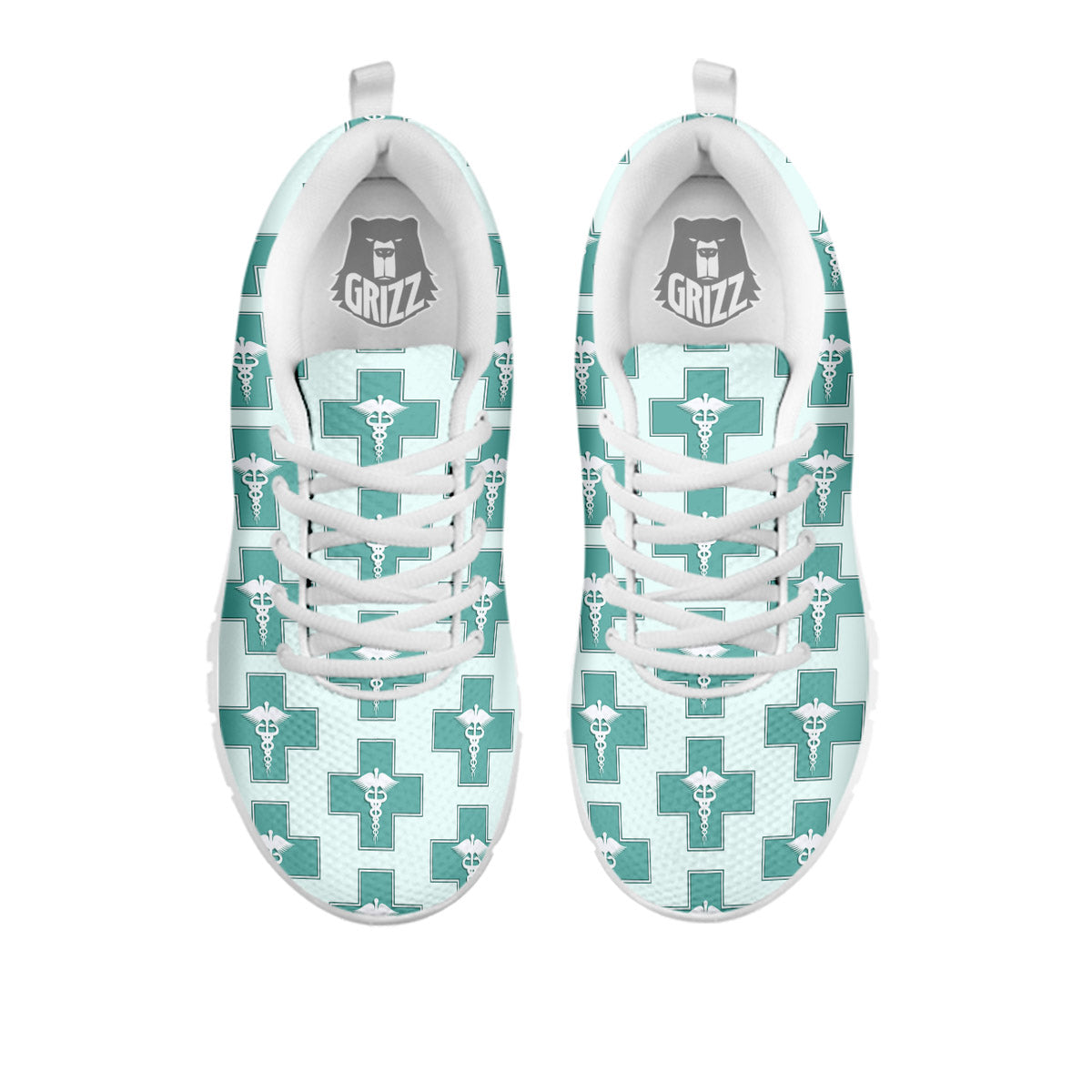 Caduceus Print Pattern White Sneaker-grizzshop