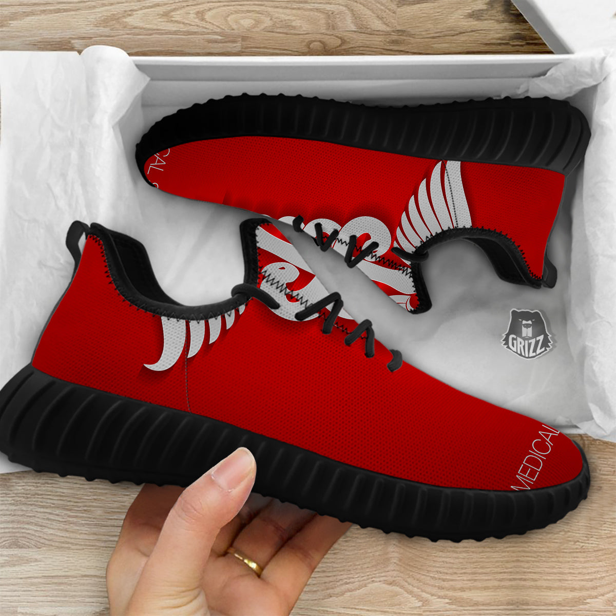 Caduceus Symbol Of Medicine Print Black Walking Shoes-grizzshop