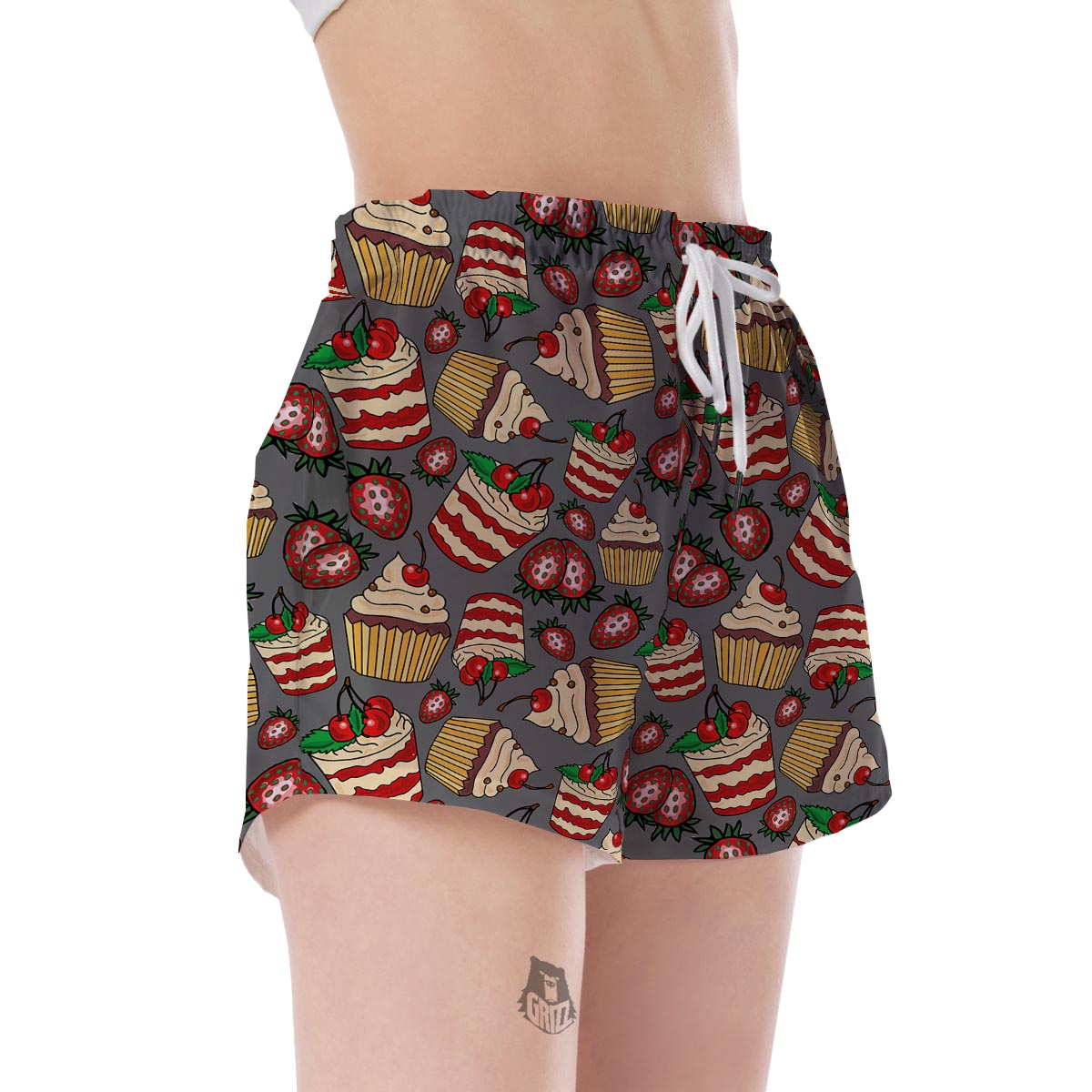 Cake Strawberry Pattern Print Women's Shorts-grizzshop