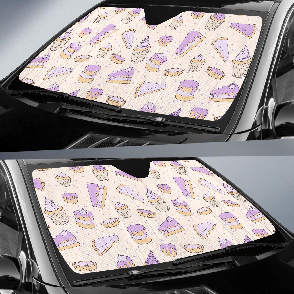 Cake Sweet Pattern Print Car Sun Shade-grizzshop