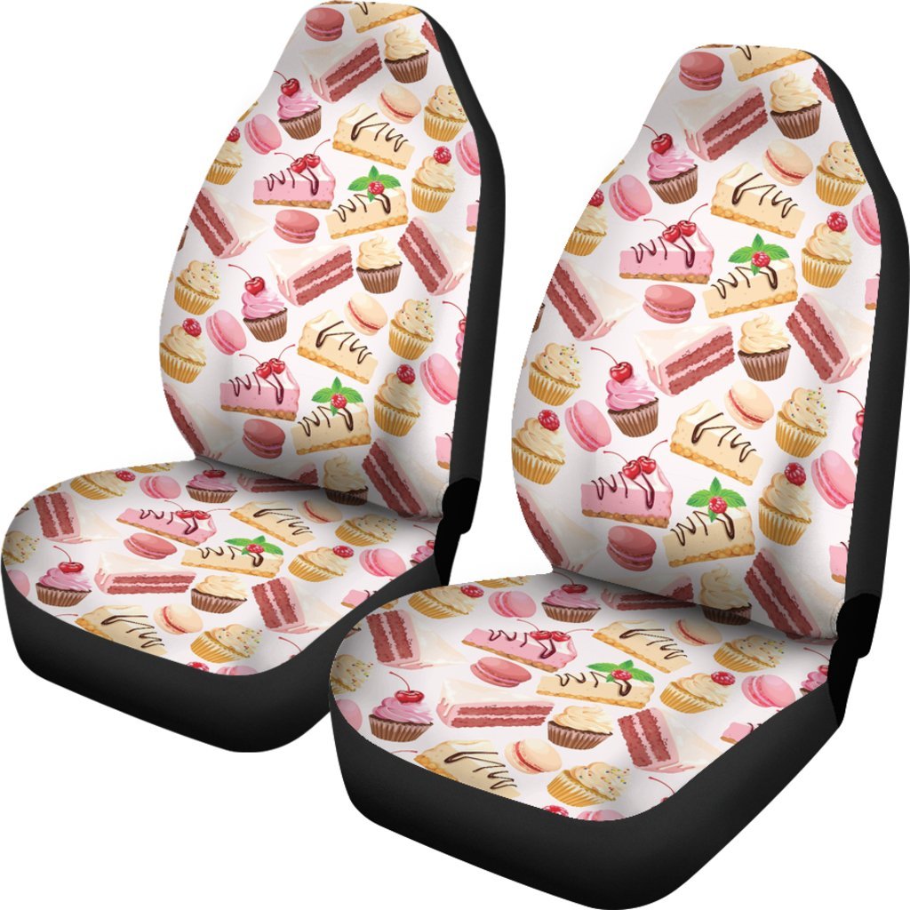 Cake Dessert Pattern Print Universal Fit Car Seat Cover-grizzshop