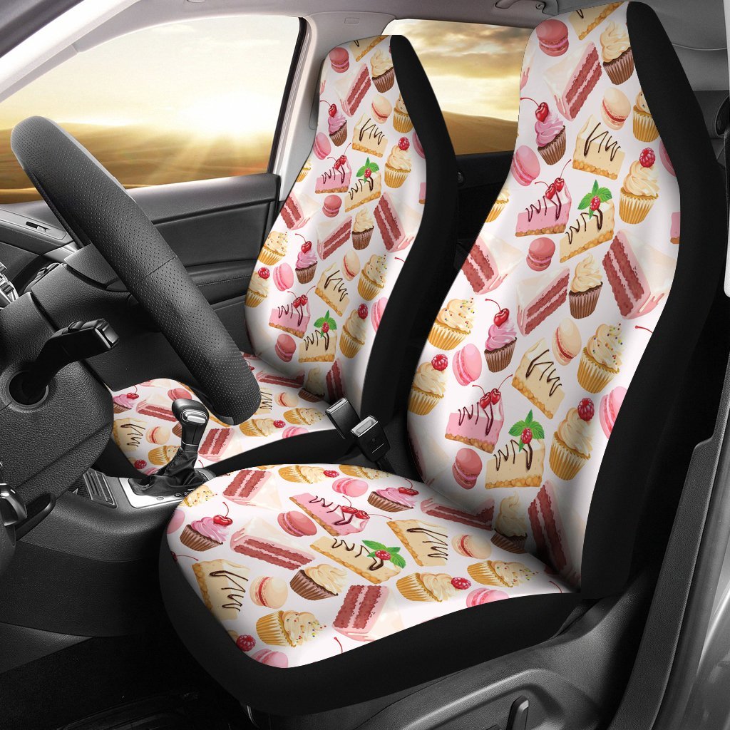 Cake Dessert Pattern Print Universal Fit Car Seat Cover-grizzshop