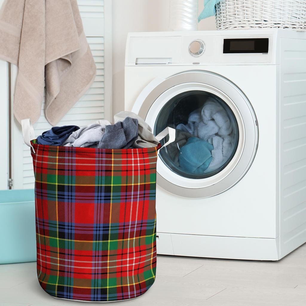 Caledonia Red Plaid Tartan Laundry Basket-grizzshop