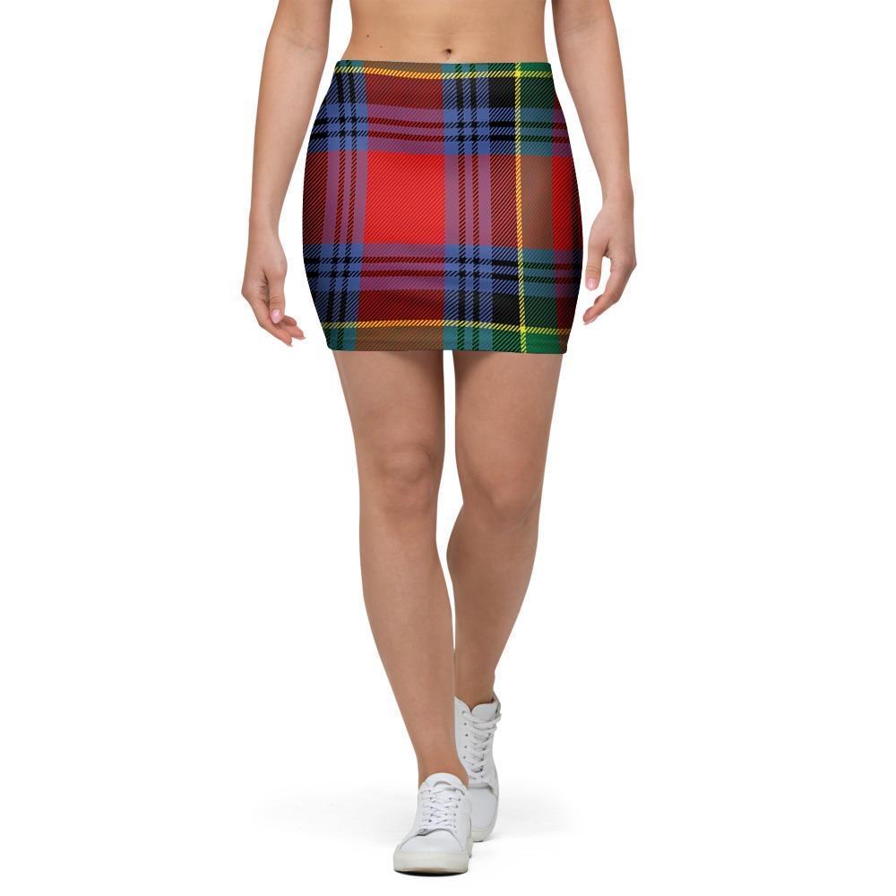 Caledonia Red Plaid Tartan Mini Skirt-grizzshop