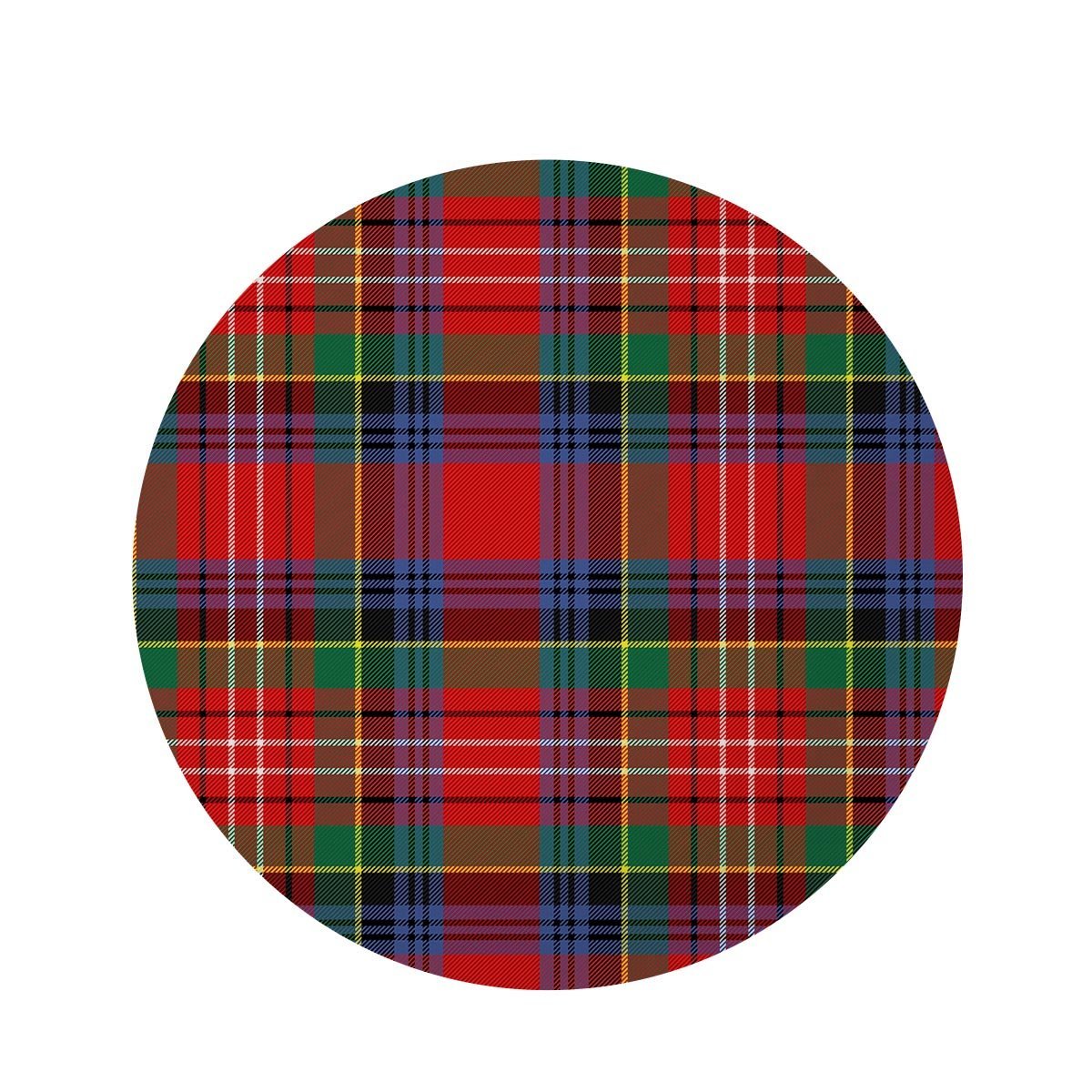 Caledonia Red Plaid Tartan Round Rug-grizzshop
