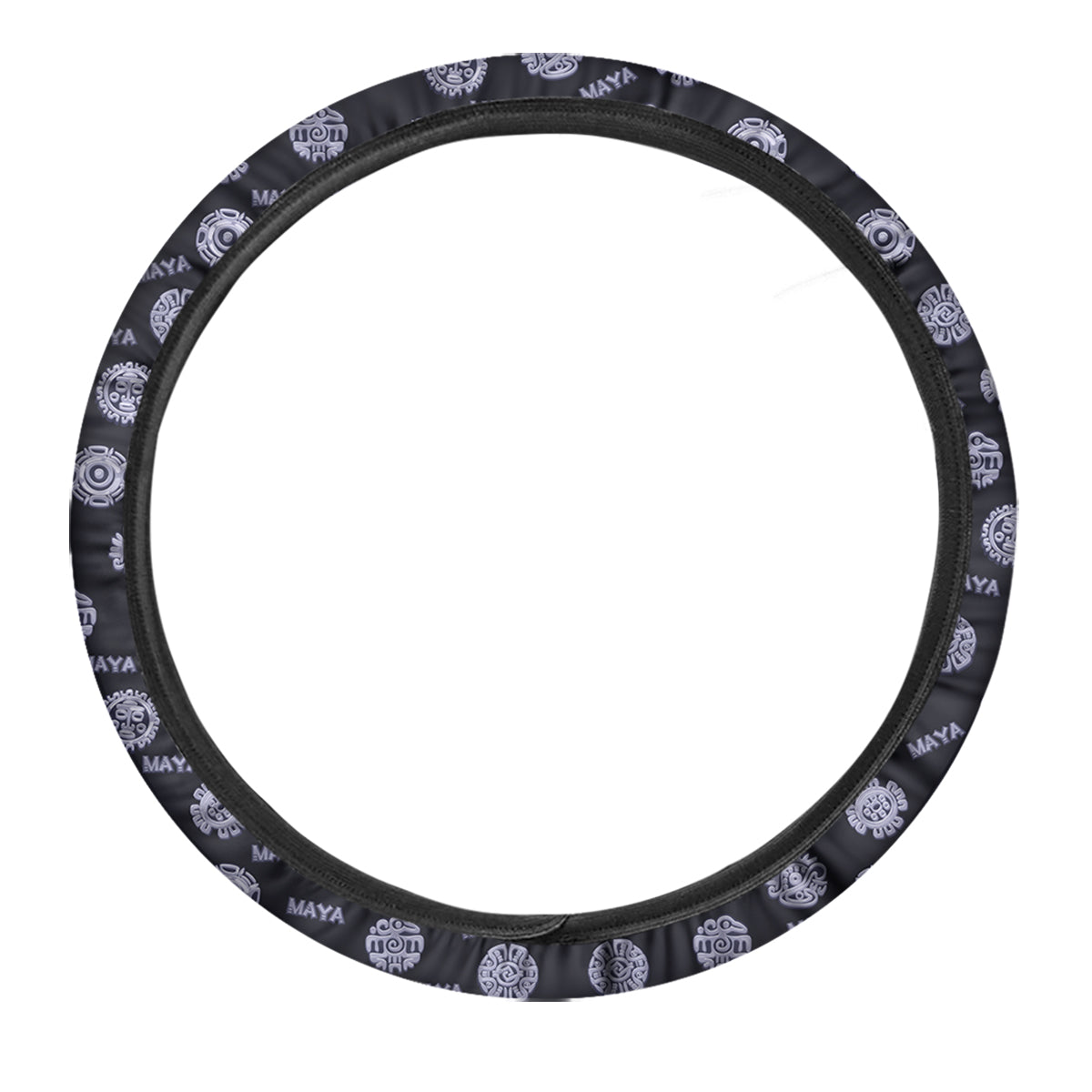 Calendar Aztec Maya Exotic Print Pattern Car Steering Wheel Cover-grizzshop