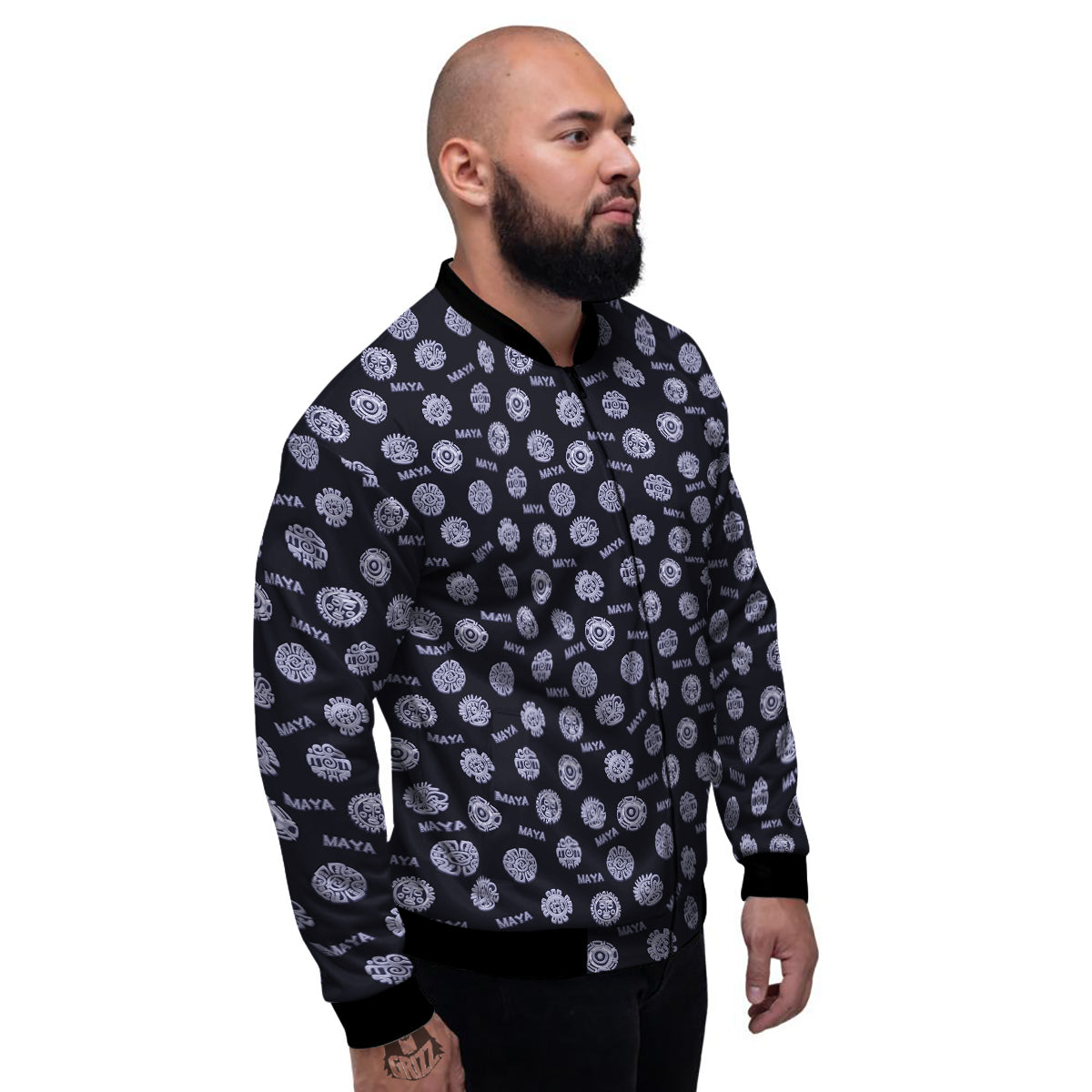 Calendar Aztec Maya Exotic Print Pattern Men's Bomber Jacket-grizzshop