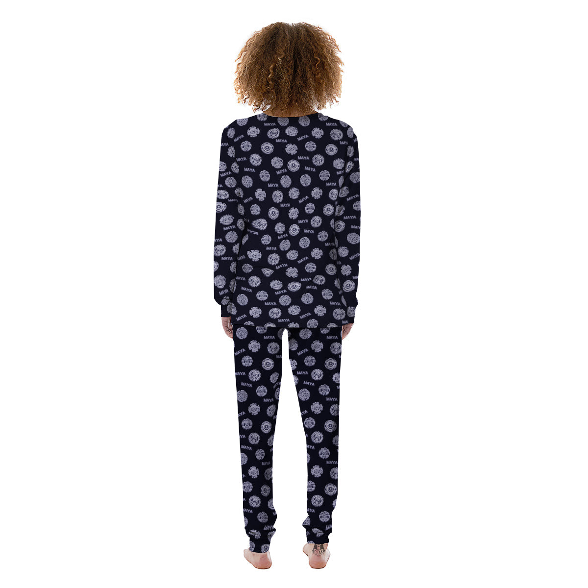 Calendar Aztec Maya Exotic Print Pattern Women's Pajamas-grizzshop