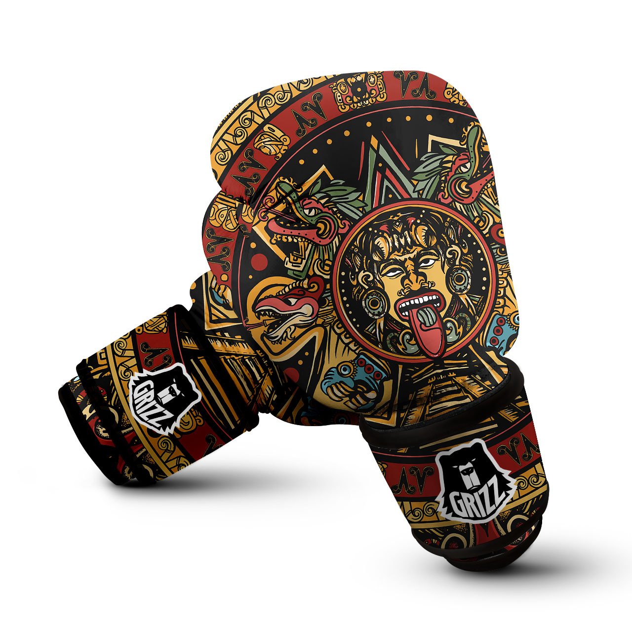 Calendar Mayan Print Boxing Gloves-grizzshop