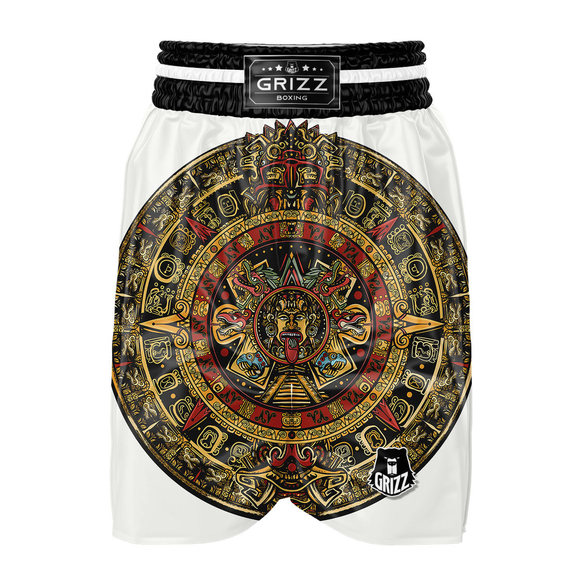 Calendar Mayan Print Boxing Shorts-grizzshop