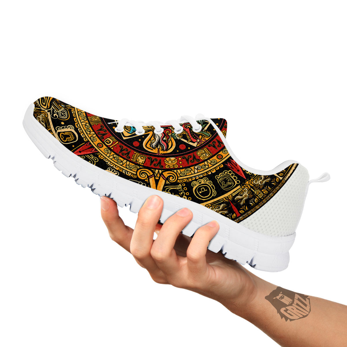 Calendar Mayan Print White Sneaker-grizzshop
