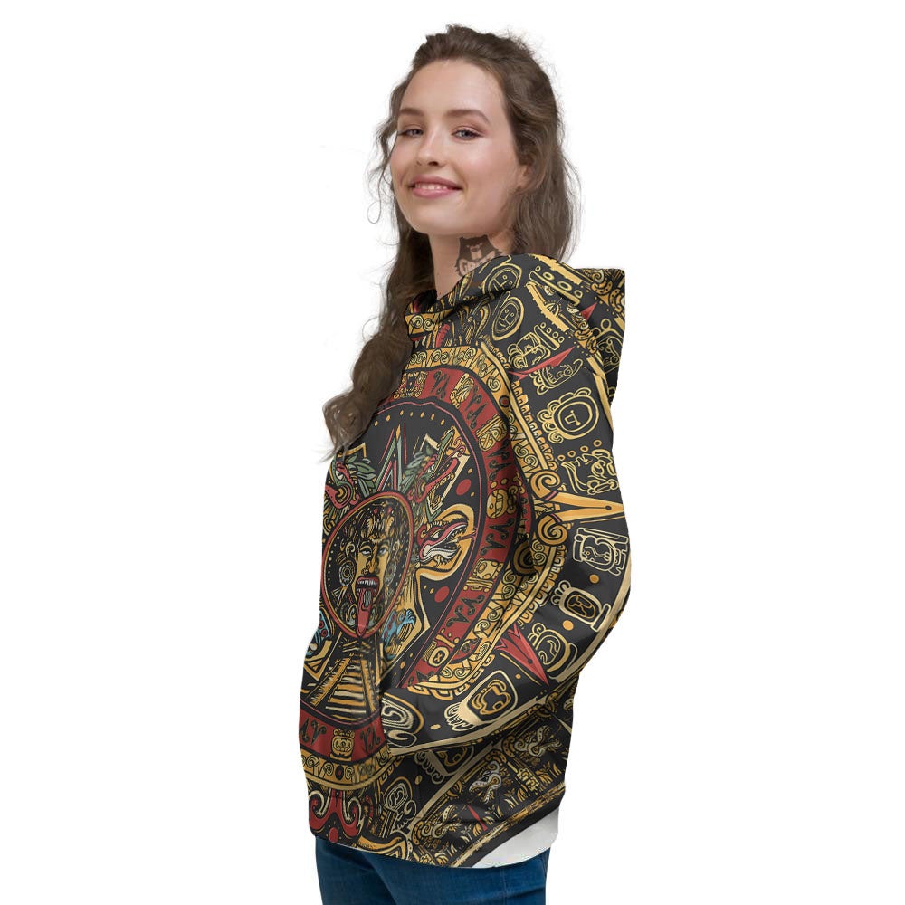 Calendar Mayan Print Women's Hoodie-grizzshop