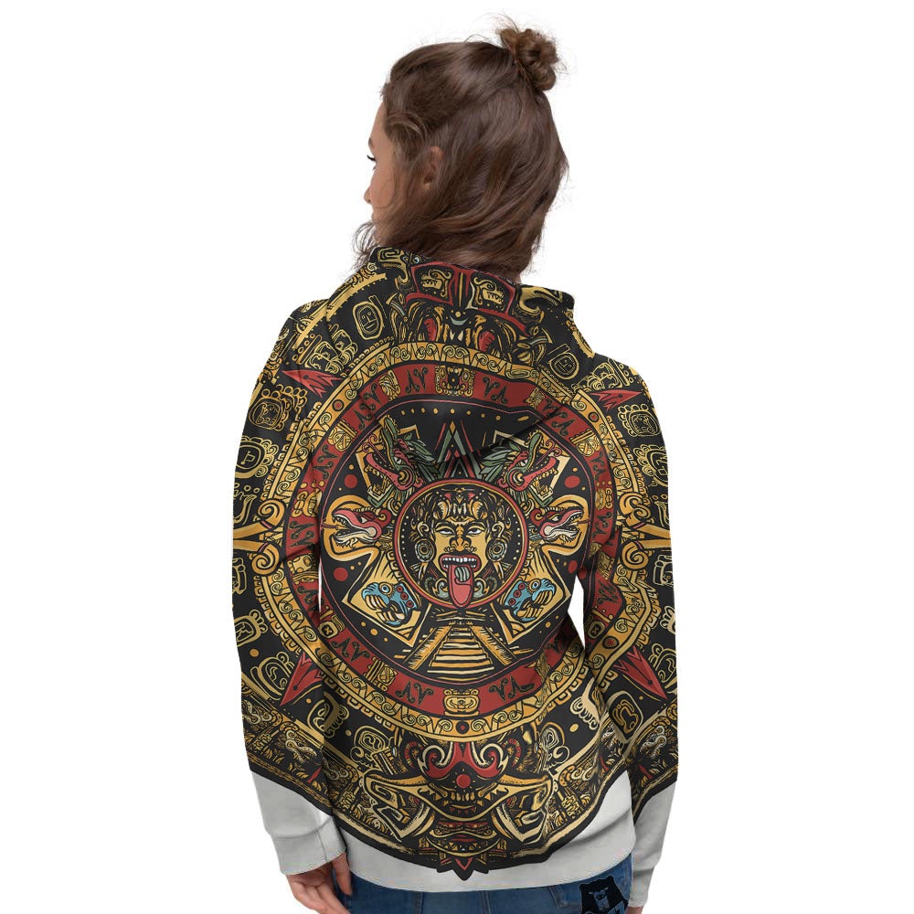 Calendar Mayan Print Women's Hoodie-grizzshop