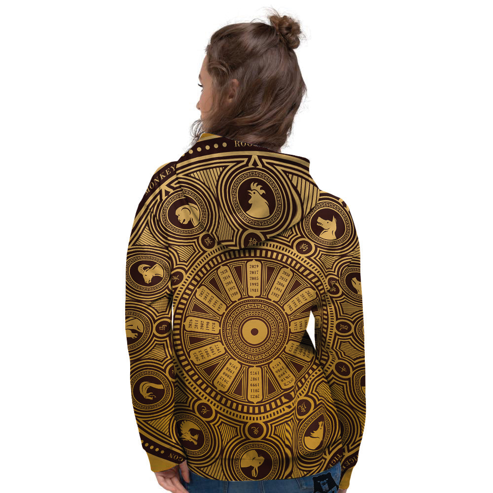 Calendar Signs Chinese Zodiac Print Women's Hoodie-grizzshop