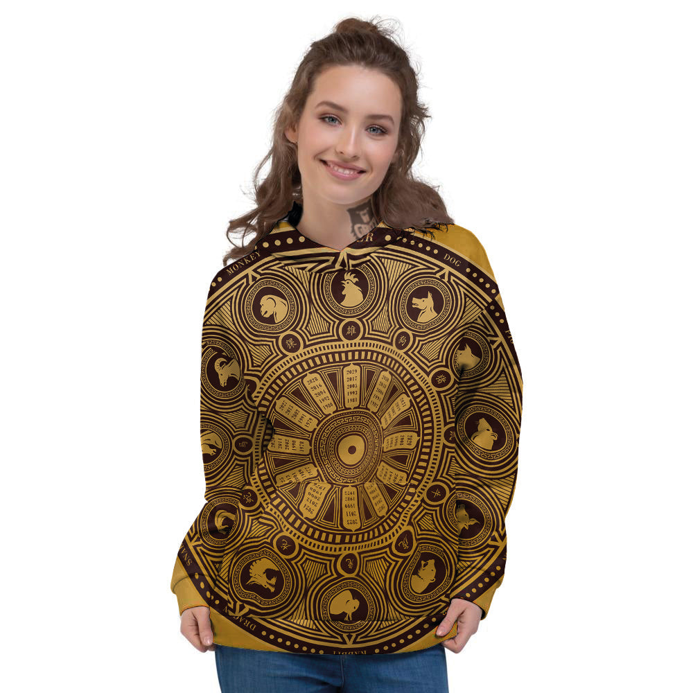 Calendar Signs Chinese Zodiac Print Women's Hoodie-grizzshop