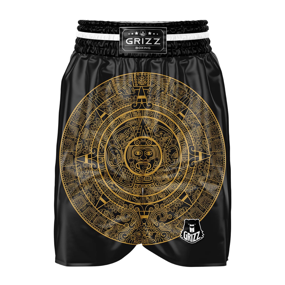 Calendar Tribal Maya Print Boxing Shorts-grizzshop