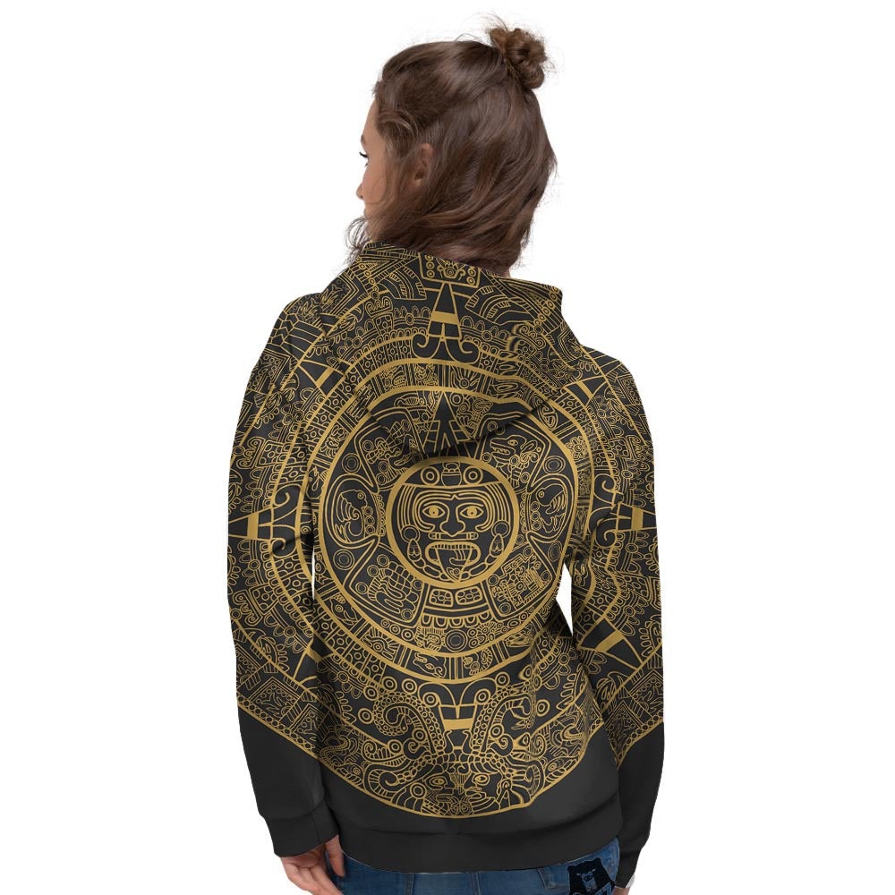 Calendar Tribal Maya Print Women's Hoodie-grizzshop