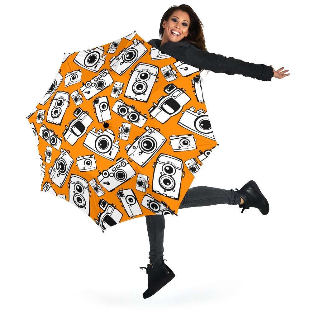 Camera Pattern Print Automatic Foldable Umbrella-grizzshop
