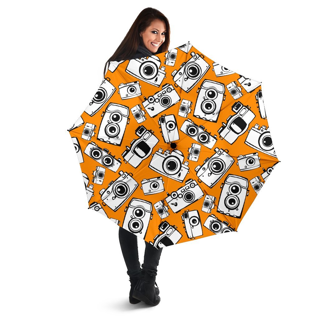 Camera Pattern Print Automatic Foldable Umbrella-grizzshop
